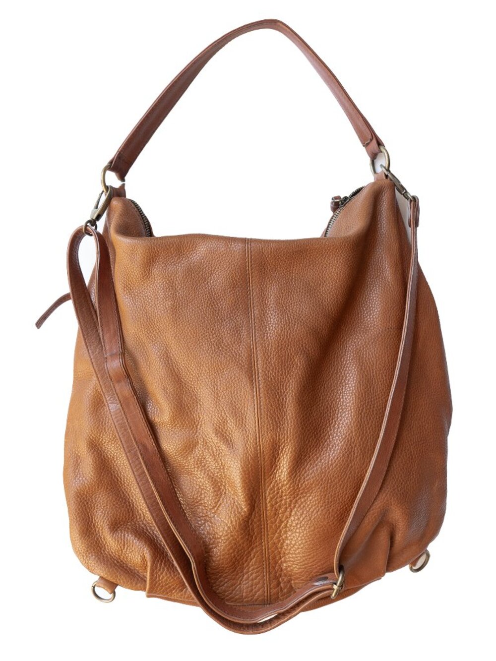 Firenze Italian Leather Hobo Bag Large Slouchy Brown Leather Purse